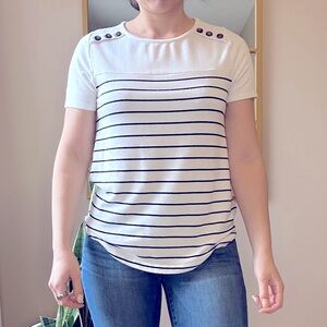 Striped Button Detail Shirt